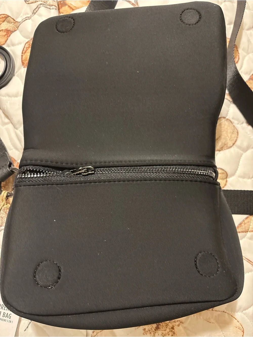 Neoprene 3-in-1 Crossbody Bag - Black
